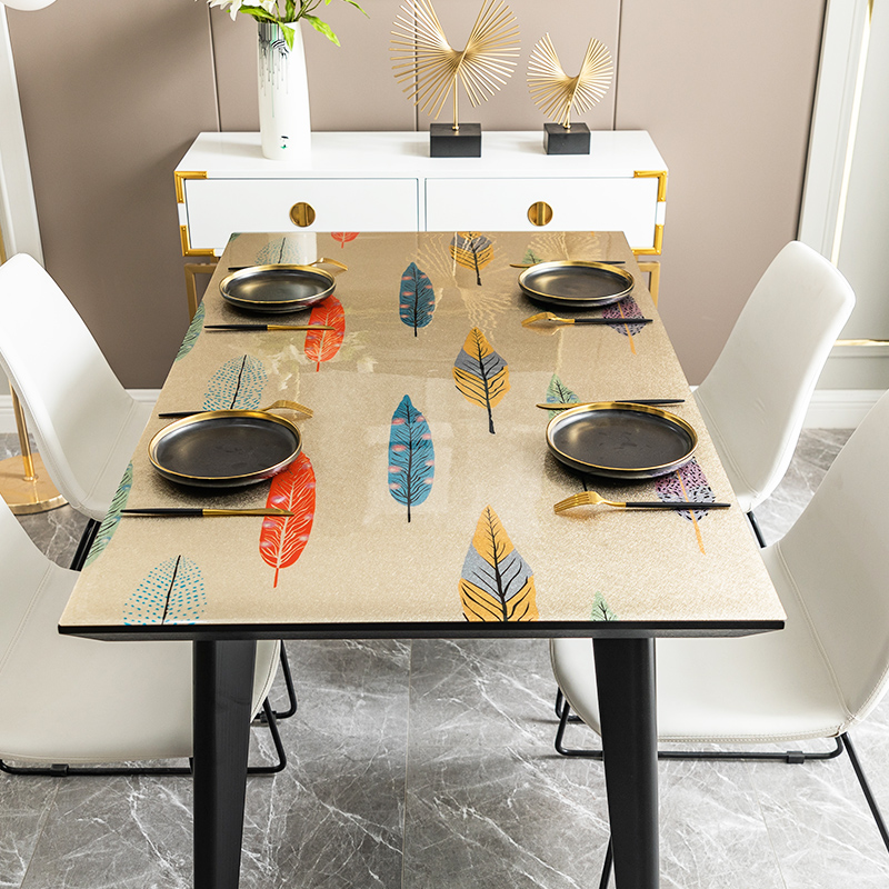 Nordic PVC table mat tablecloth waterproof and oil-proof disposable anti-scalding soft glass table cloth coffee table mat rectangular plastic