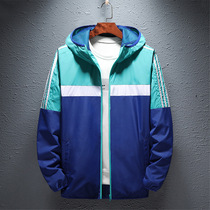 New jacket male student three-bar sports jacket baseball uniform Korean version of the slim jacket mens trend splicing spring and autumn