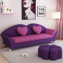 Fabric sofa simple modern small apartment sofa combination living room furniture removable and washable three people creative cloth sofa