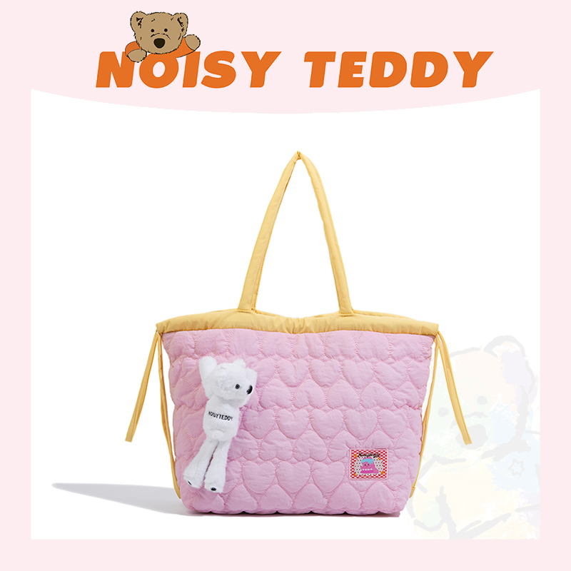 Noisy Teddy Lightweight One-Shoulder Heart-Shaped Bag for Women 13inch Computer Bag for College Students to Attend Classes and Work Tote Bag