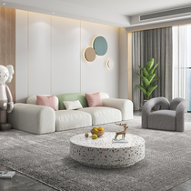 Fabric sofa light extravagant minimalist minimalist modern creative pebbles design small family of washable tech cloth living-room combinations
