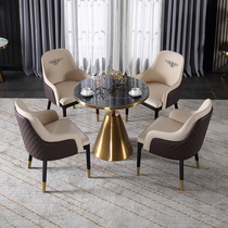 Sales office for talks table and chairs Combined modern minimalist light extravagant dining chair upscale casual reception table and chairs One table four chairs