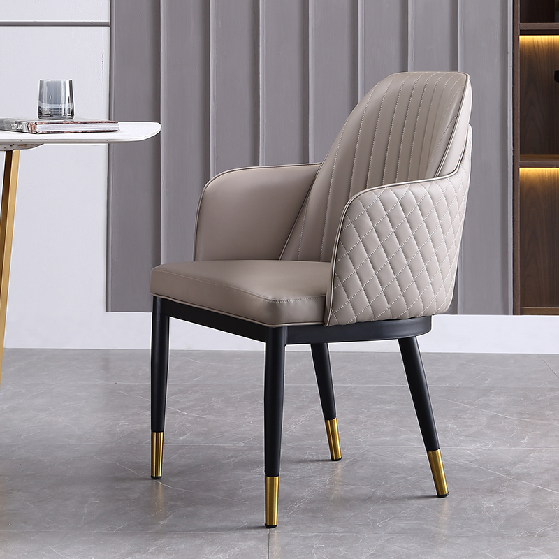 Light luxury chair dining chair home study mahjong chair leather dining chair top layer cowhide sales office negotiation table and chair