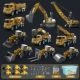 Ultra-BIG Top-To-The Engineering Большой автомобиль [дайте 12 автомобилей +2 ствола для хранения+2 карта+2 дорожные знаки]