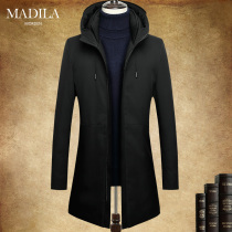 Martella 2020 winter new medium and long down jacket mens slim warm hooded down liner windbreaker jacket