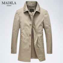 Martella mens spring new business casual cotton windbreaker Mens lapel thin cloak jacket casual wear