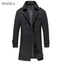 Madeira 2022 Spring and autumn new wind clothes Mens medium long style Overturning Tide Windproof Jacket Youth Casual Blouse Men