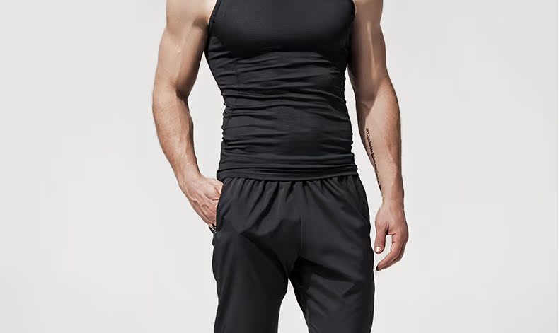 Vest nam Slim Fit Đen Tuổi trẻ Thể hình Tập luyện cơ bắp Nhanh chóng khô thoáng khí Áo mỏng shop quần áo thể thao