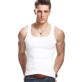 Хлопковый эластичный жилет для спортзала, квадратный вырез, в обтяжку