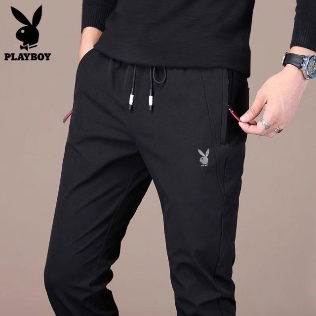 Playboy Spring and Autumn Casual Pants Men's Korean Style Trendy Brand Flow 2024 New Slim Foot Long Pants Men's Pants