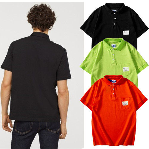 Hong Kong fashion brand summer Shawn Yue POLO shirt men's cotton Japanese self-cultivation students ins lapel solid color short-sleeved T-shirt