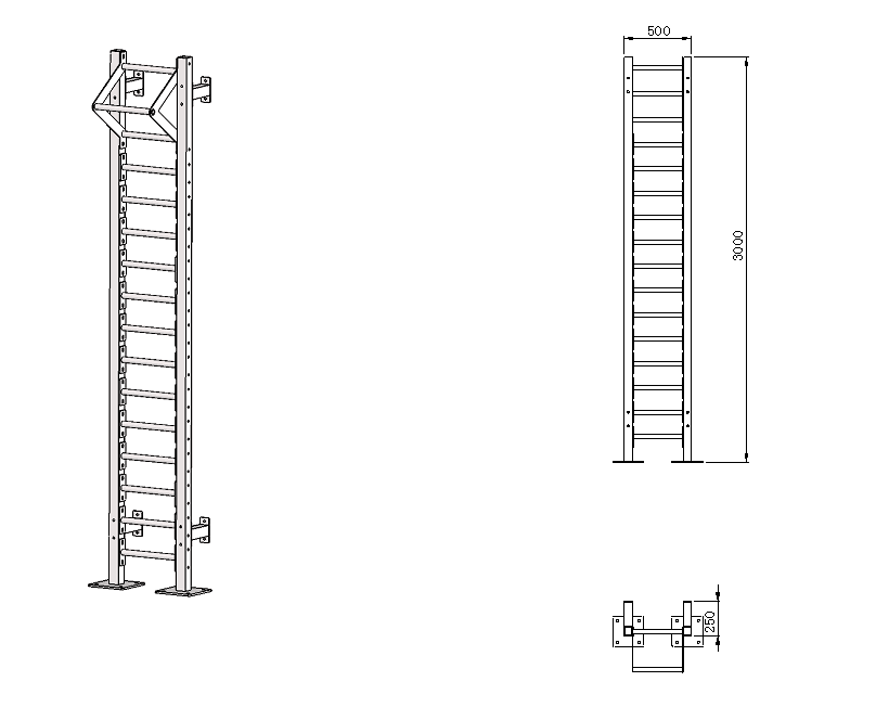Rib frame rehabilitation frame human flag frame Human Flag custom (picture width 50CM)