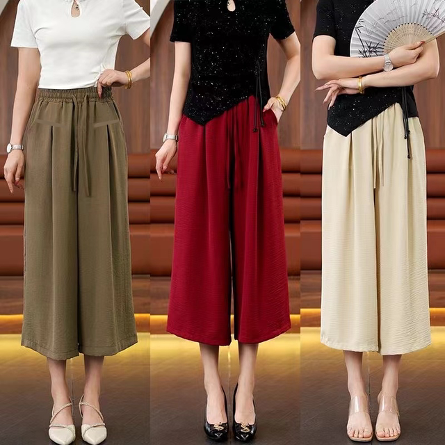 Culottes ຜ້າໄຫມກ້ອນຂອງແມ່ຍິງ