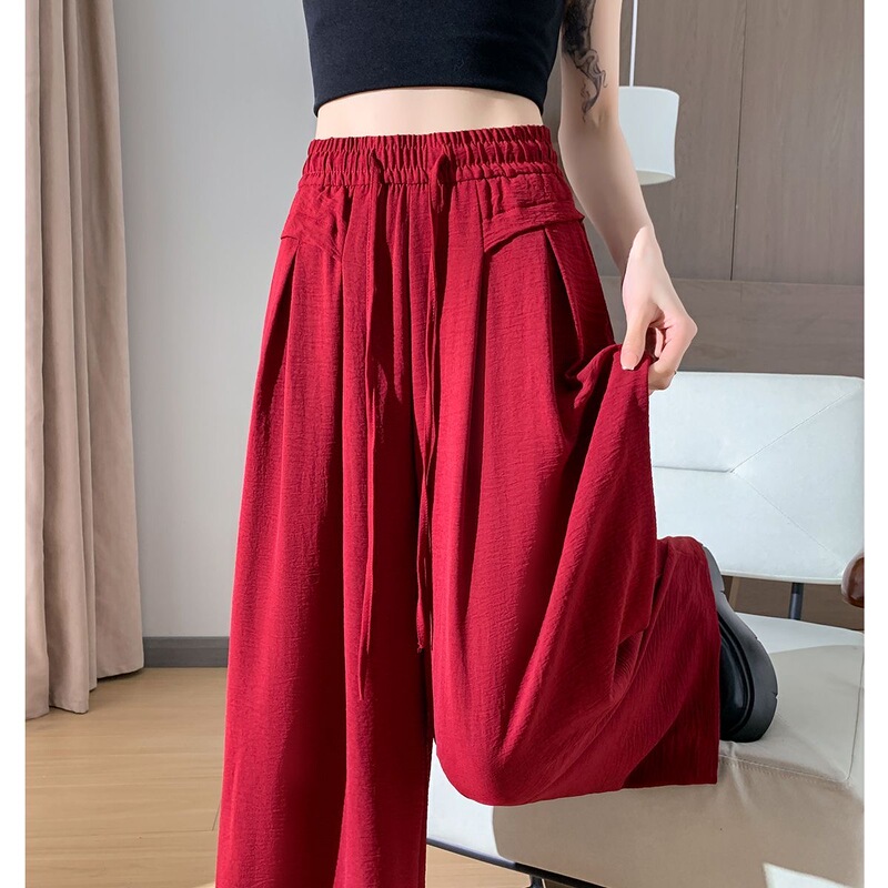 New Yamamoto Half-Skirt Pants, Summer High-Waisted Versatile Plus-Size Women's Fashion Pleated Drapey Loose Lazy Wide-Leg Pants