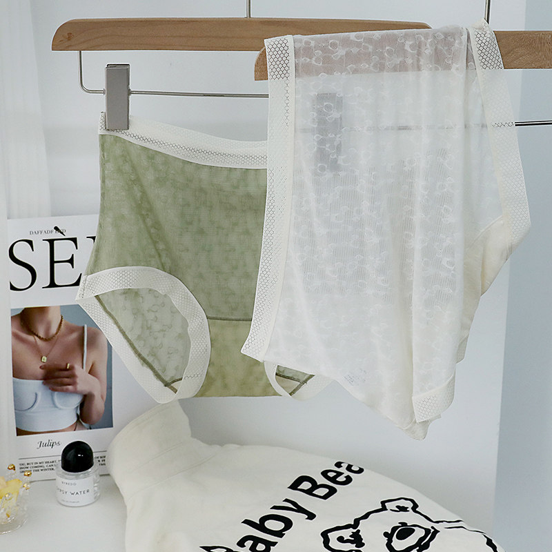 Sexy panties women's summer thin section new girls seamless micro-abdomen to close small belly lace high waist ladies large size