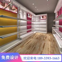 Boutique shoe display cabinet Shop bag display cabinet Custom paint with light shelf Shopping mall high-end product display cabinet