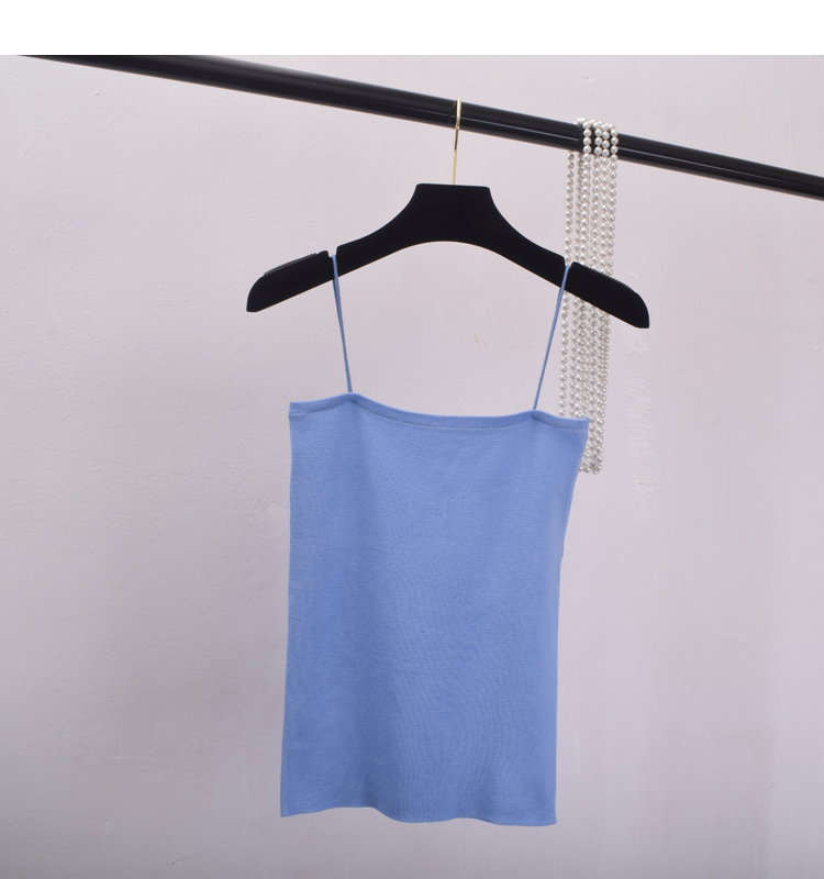GG Slim không tay Back phiên bản hàng đầu Hàn Quốc của áo sơ mi kẻ sọc hoang dã chic nữ mùa hè mặc vest sinh viên ngắn thời trang nữ