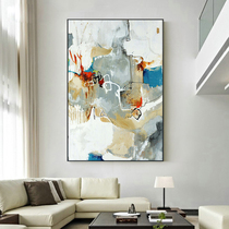 Modern simple pure hand-painted hand-painted oil painting abstract guest restaurant porch vertical model room large mural decorative painting