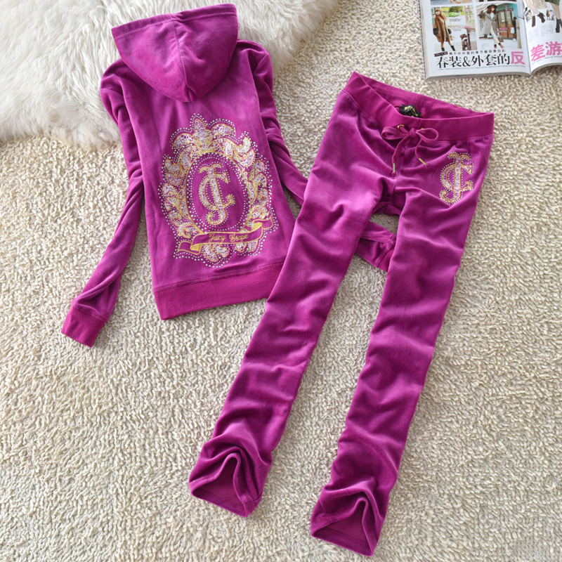 2022 spring new velvet sportswear suit juicy grape fashion casual slim two-piece women's tide