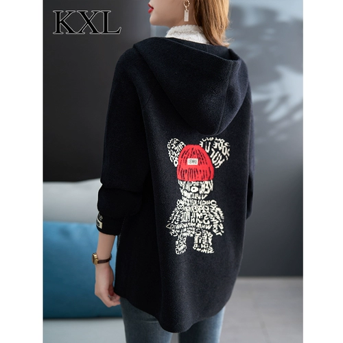 Толстовка с капюшоном с молнией, весенняя куртка, осенние черные джинсы с начесом, плащ, кардиган