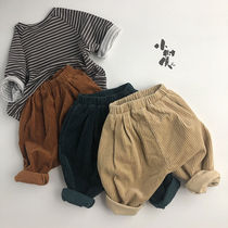 Childrens pants spring and autumn thick men and women Baby 21 years new corduroy Korean trend foreign style wearing bloomers