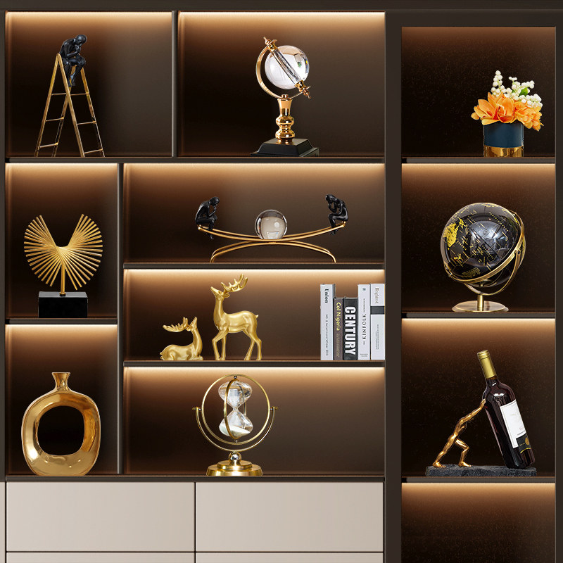 Modern light luxury creative craft gift decoration living room wine cabinet bookshelf desk TV cabinet home decoration ornaments