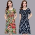 Các bà mẹ trung niên và cao tuổi mặc váy ngắn tay bằng lụa cotton mùa hè Bà ngoại 50-70 tuổi mặc váy hoa - Quần áo của mẹ
