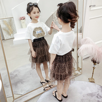 Girls summer dress 2021 new foreign style suit children female Korean version of skirt two-piece girl summer skirt set tide