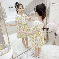 Female childrens dress summer childrens clothing girls summer clothes 2021 new foreign style Korean version of net red summer childrens summer Cotton