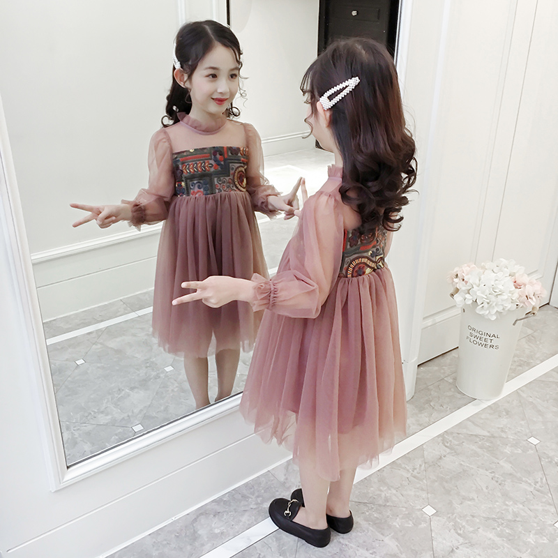 Cô gái ăn mặc 2020 Hàn Quốc mùa xuân ăn mặc Cô gái Sarong mùa xuân công chúa váy New Ngoại Gas Váy trẻ em.