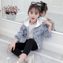 Girls denim coat 2021 spring new children Womens Foreign style coat childrens clothing girls Net red spring clothes tide
