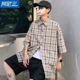 Тонкая рубашка, универсальная куртка, комплект, свободный крой, подходит для подростков