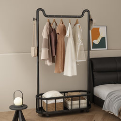 Cat Ear Hanger Floor Bedroom Vertical Coat Rack Home Clothes Storage Rack Movable Clean Clothes Hanger Dirty Clothes Basket