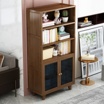 Bookcase Light luxury floor with door lattice cabinet locker simple solid wood wall storage cabinet display cabinet living room bookshelf