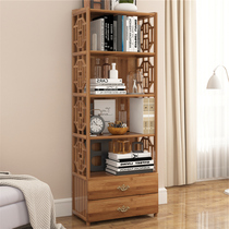 Bookcase bookshelf Simple modern small household economical student children Nanzhu bookshelf Simple solid wood floor shelf