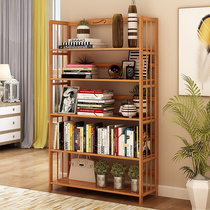 Bookshelf Simple floor-to-ceiling bookcase Bookshelf Simple modern solid wood table for students with economical Nanzhu shelf