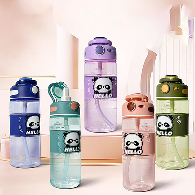 塑料水杯刻度杯700ML便携提手杯