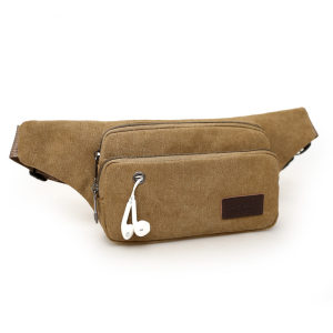 男士户外跑步运动腰包 多功能帆布运动迷你小