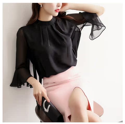 Mùa hè trắng cổ áo phù hợp với váy nữ khí chất kinh doanh OL chuyên nghiệp váy nữ hông cao eo hai mảnh thủy triều - Bộ đồ đồ bộ mặc nhà cao cấp hàn quốc