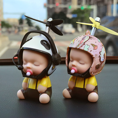 Little yellow duck car ornaments battery car electric motorcycle bicycle small accessories car rearview mirror decorations
