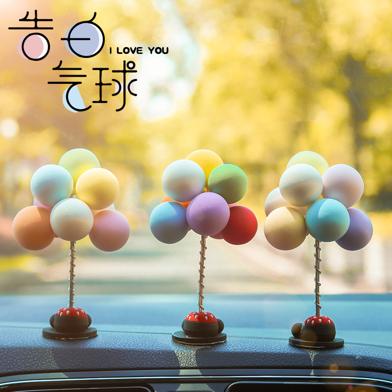 Car to white balloon furnishing car cute creative personality decoration car in car in air high-grade goddess