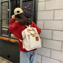  Junior high school and high school students school bag female Korean version of Harajuku ulzzang backpack simple college students and elementary school students backpack