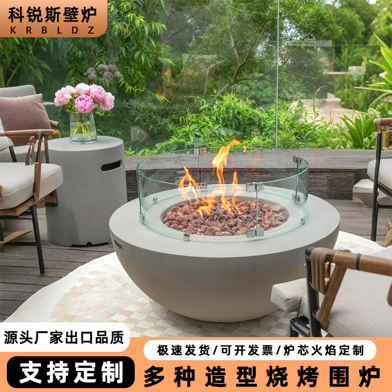 Outdoor Fireplace Real Fire Gas Heating Villa Hotel Outdoor Alcohol Atomizer Stove Atmosphere Landscaping Garden Bonfire Stove