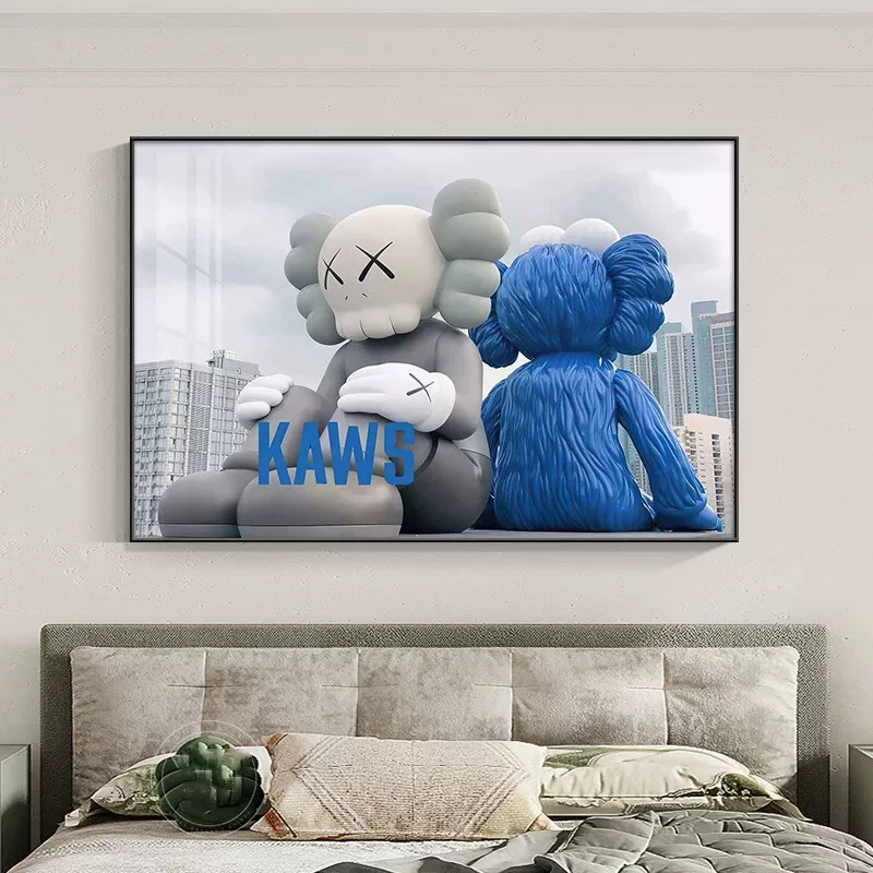 [Трэнд декоративная картина роскошная спальня горизонтальная KAWS отель номер фоновая стена]