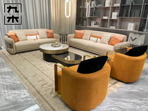 Italian post-modern minimalist leather villa luxury living room light luxury sofa 23 combination high-end Hong Kong style furniture customization