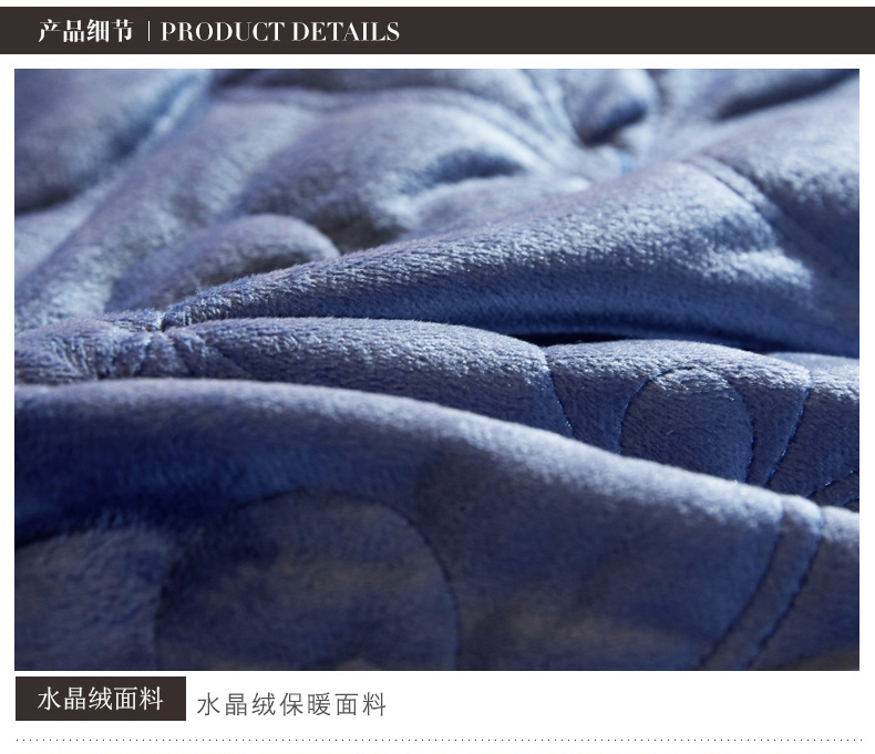 Crystal nhung quilted bed cover đơn mảnh quilted tấm dày ba mảnh Châu Âu rắn màu flannel giường đôi ga trải giường