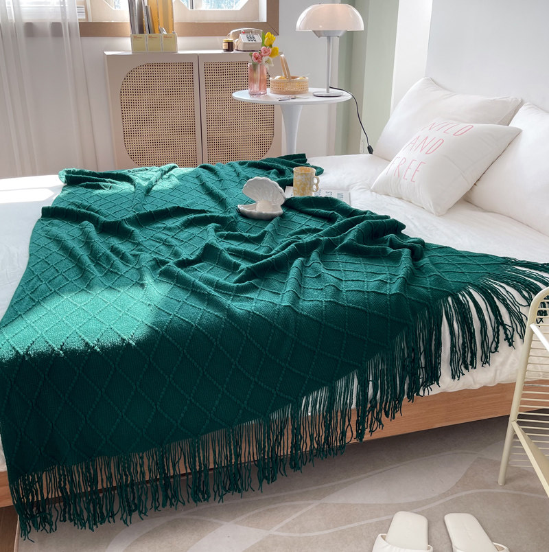 Hair towels Pure Color Double Early Autumn Air Conditioning Blanket Towel Blanket Adults Casual Summer Cool Afternoon Wire Blanket Sofa Cover