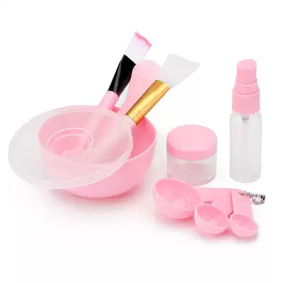 Mask adjustment bowl stick set 9-piece DIY tool beauty brush Compressed mask paper bubble bottle measuring spoon with silicone brush