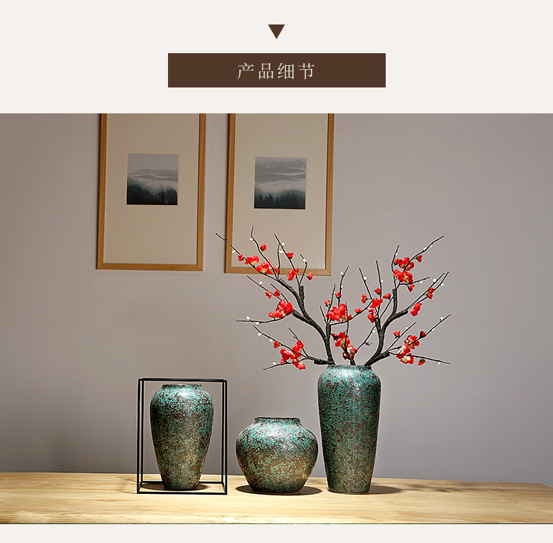 Jingdezhen ceramics vases, I and contracted sitting room porch decoration of the new Chinese style furnishing articles dried flowers flower arrangement suits for