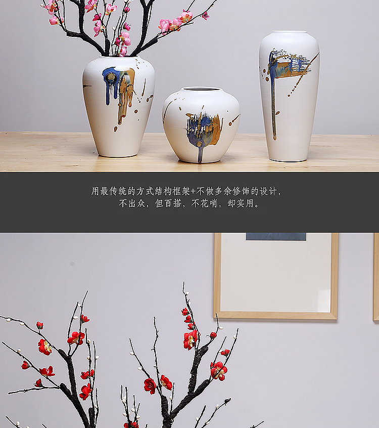 Jingdezhen ceramics vase Chinese style is I sitting room manual creative furnishing articles flower arrangement craft white suit